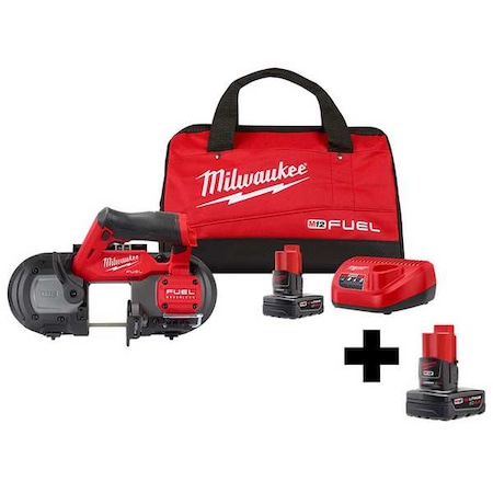 Milwaukee Tool M12 FUEL Compact Band Saw Kit + M12 XC 4.0 Battery Pack 2529-21XC, 48-11-2440