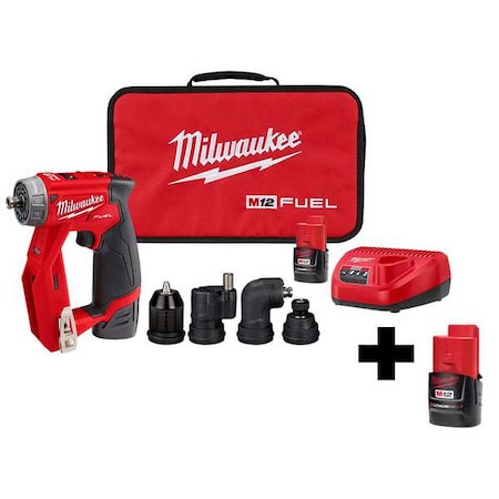 Milwaukee Tool M12 FUEL Installation Drill/Driver Kit + M12 CP2.0 Battery 2505-22, 48-11-2420