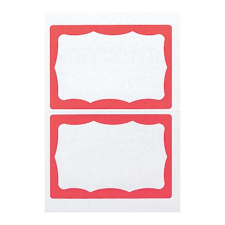 Advantus 97189 Badge Stickers,Self-adhesive,3-3/4-Inch x2-5/8-Inch ,100/Box,White/Red
