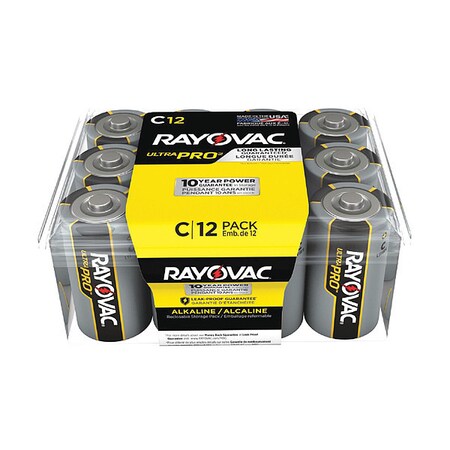 Rayovac Alkaline Battery Batteries, Ultra Pro, Alkaline, C, PK96 ALC12PPJCT