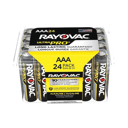 Rayovac Ultra Pro AAA Alkaline Battery, 12 PK, 1.5VDC ALAAA24PPJCT