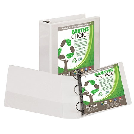 Samsill Binder, Biodegrade, D-Ring, 3", White 16987