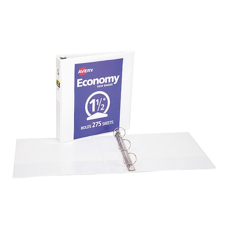 Avery Round Ring View Binder, 1.5", White 05726