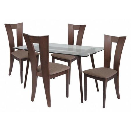 Flash Furniture Table Set, Wood, Parlier Espresso, 5PCS ES-145-GG