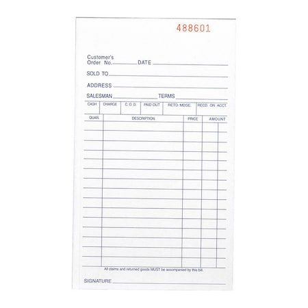 Business Source Carbonless Triplicate Forms, 3 Part, 4"X7" 39551