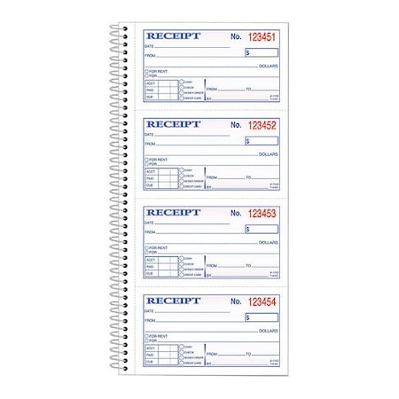 Tops Receipt Book, 2 Part, Wire Bound 4161