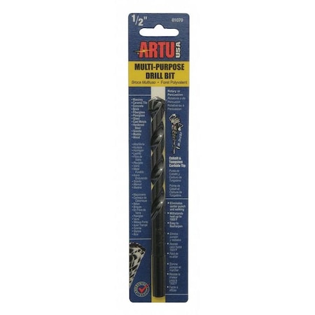 Artu Drill Bit, Multi-Purpose, 1/2" x 6-1/4" 01070