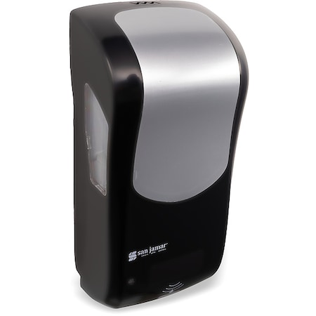 San Jamar Soap/San/Lotion Disp, BLK/SLVR, 900mL, 4inD SHF970BKSS