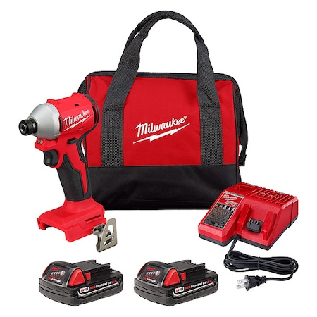 Milwaukee Tool M18 Compact Brushless 1/4" Hex Impact Driver Kit 3650-22CT