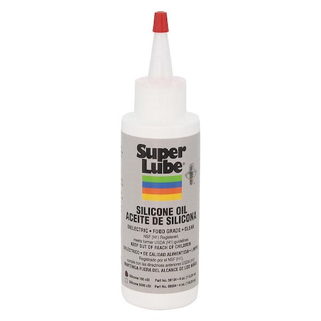 Super Lube 4 oz. Silicone Oil Bottle, ISO Viscosity, Silicone 56104