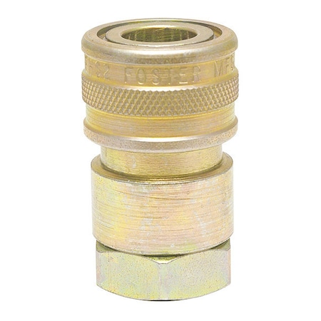 Foster Socket, Valved, 2Way, Snap-Tite, Brass, 1/2" FHS4F4B