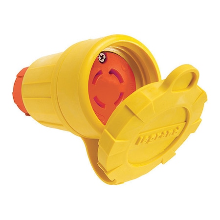 Zoro Select Locking Connector, Non-NEMA, 30 A, 120/208V AC, Three Phase, 3 Pole, Screw Terminals, Yellow 29W09AM