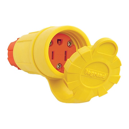 Zoro Select Locking Receptacle, 5-15R, 15 A, 125V AC, Single Phase, 2 Pole, Screw Terminals, Yellow 15W47AM
