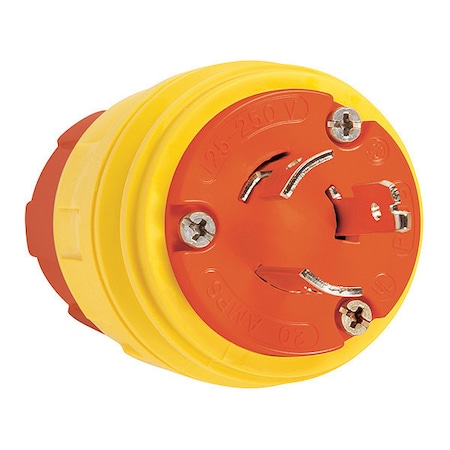 Zoro Select Locking Plug, Non-NEMA, 20 A, 125/250V AC, Single Phase, 3 ...