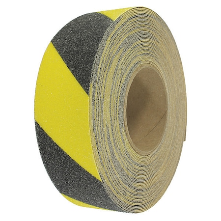 Visual Workplace Slip Resistant Floor Tape Aluminum Oxide Compound With UV Protection Black/Yellow, 2" W x 60 ft. L 25-700-2060-622