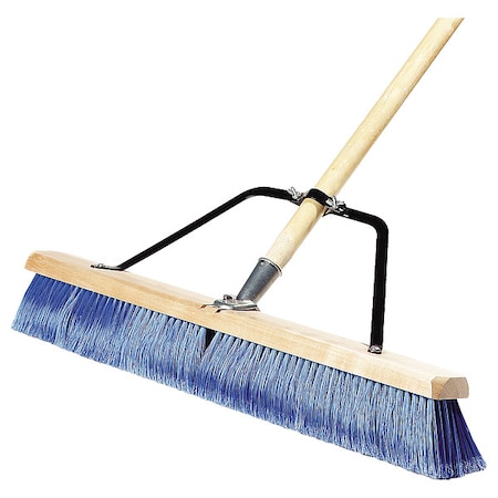 Flo-Pac Fine Sweep, 24"W, Plastic Bristle, Blue 367382TC14