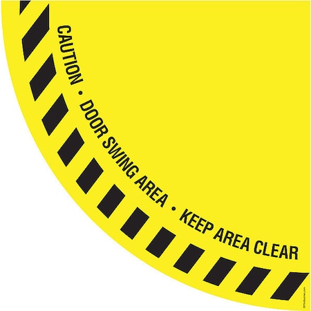 Visual Workplace Floor Sign, 33" x 33", Door Swing 60-1609-3333-C465