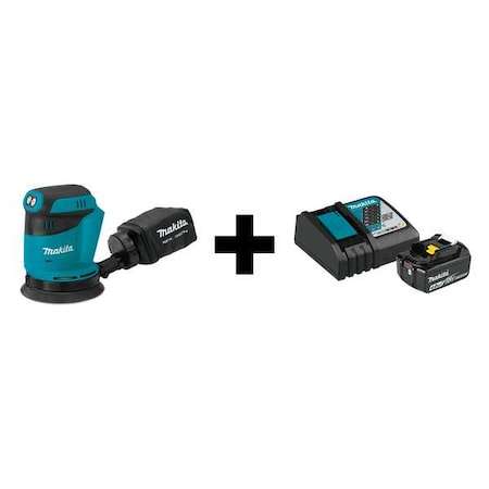 Makita Cordless Sander, 6 7/8 in, 3.1 lb XOB01Z + BL1840BDC1