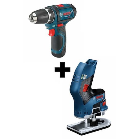 Bosch Cordless Combination Kit, 2 Tools, 12V PS31-2A + GKF12V-25N
