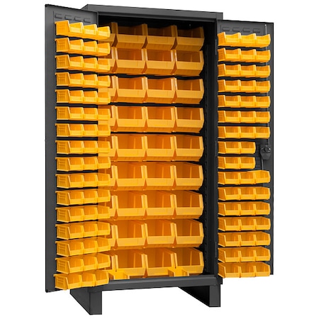 Durham Mfg Extra-Heavy Duty Bin Cabinet, 36 in W, 78 in H, 24" D, 132 Bins 3702-132-95