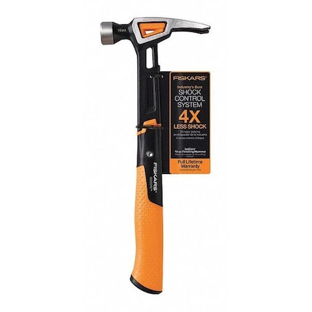 Fiskars IsoCore 16oz Finishing Hammer 13.5" 750200-1002