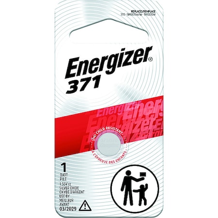 Energizer Energizer 371 Silver Oxide Button Battery, 1 Pack - For Multipurpose - 1.5 V DC - 1 Pack 371BPZ