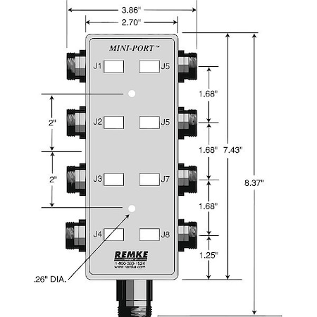 Remke Distribution Box, Mini, 8 Outlet, 10m 3400009