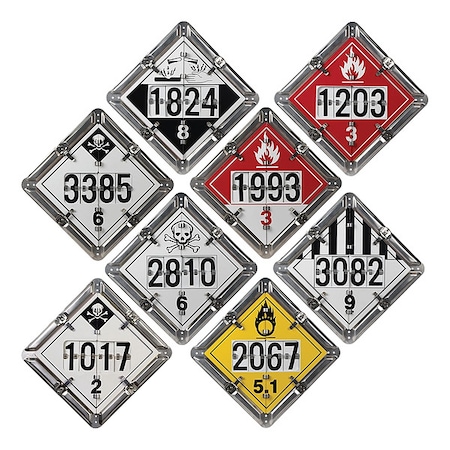 Jj Keller Vehicle Placard Flipchart, Aluminum, 13 3/4 in W x 13 3/4 in H 3734