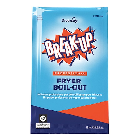 Diversey Break-Up, Pro Fryer, Boil-Out, 2oz, PK36, Packets, 2 fl oz (0.1 quart), 36 PK CBD991209