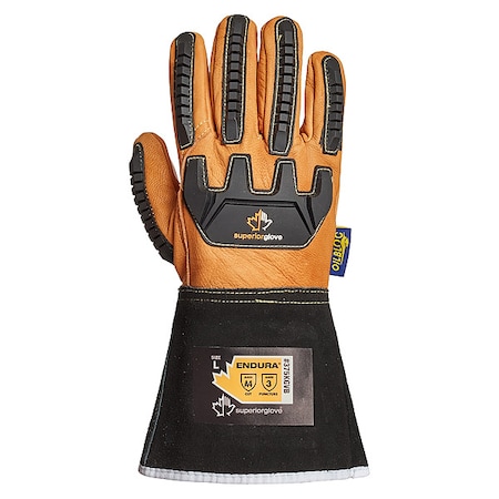 Superior Glove Leather Drivers Gloves, Goatskin, Gauntlet, Wing Thumb, Gunn Cut, Black/Tan / Tan, M 1 PR 375KGVB-M