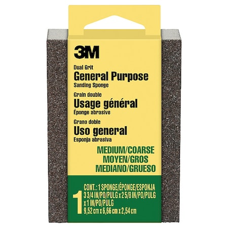3M Sanding Sponge, 3 3/4" L, 2 5/8" W 909-ESF