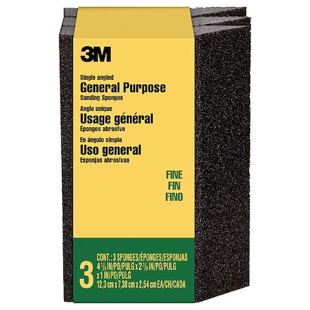 3M Single-Angle Sanding Sponge, 4 7/8" L, PK3 CP040-3PK