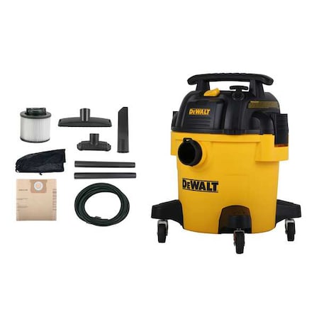 Dewalt Wet/Dry Vac, 5 Gal., Poly, 4 HP, 80 CFM DXV05P