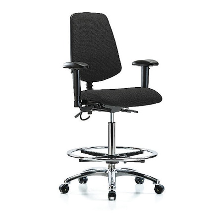 Zoro Select ESD Task Chair, Fabric, Black, 26-1/4 in to 36 in Seat