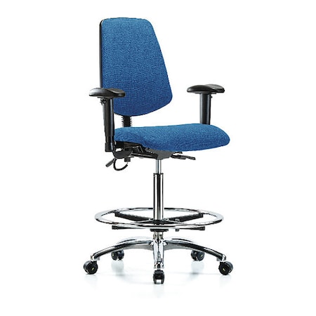 Zoro Select Ergonomic Chair, Adjustable Arms, 26-1/4" to 36" Height, Blue BR-ESD-FHBCH-MB-CR-T1-A1-CF-EC-ESDBLU