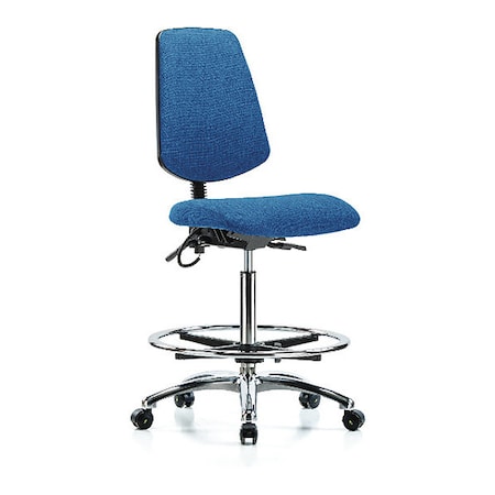 Zoro Select ESD Task Chair, No Arms, 26-1/4" to 36" Height, Blue BR-ESD-FHBCH-MB-CR-T0-A0-CF-EC-ESDBLU