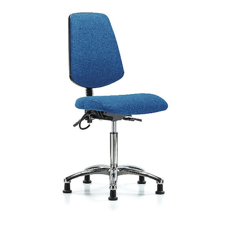 Zoro Select ESD Task Chair, Fabric, Blue, 21-1/2 in to 29 in Seat Height, No Arms Arms, Non-Marring Glides BR-ESD-FMBCH-MB-CR-T1-A0-NF-EG-ESDBLU