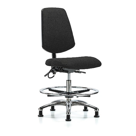 Zoro Select ESD Task Chair, Fabric, Black, 21-1/2 in to 29 in Seat Height, No Arms Arms, Non-Marring Glides BR-ESD-FMBCH-MB-CR-T1-A0-CF-EG-ESDBLK