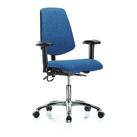 Zoro Select Ergonomic Chair, Adjustable Arms, 19" to 24" Height, Blue BR-ESD-FDHCH-MB-CR-T0-A1-EC-ESDBLU