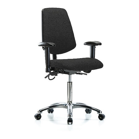 Zoro Select Ergonomic Chair, Adjustable Arms, 21-1/2" to 29" Height, Black BR-ESD-FMBCH-MB-CR-T1-A1-NF-EC-ESDBLK