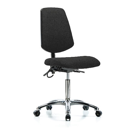 Zoro Select ESD Task Chair, Fabric, Black, 21-1/2 in to 29 in Seat Height, No Arms Arms, Rolling BR-ESD-FMBCH-MB-CR-T0-A0-NF-EC-ESDBLK