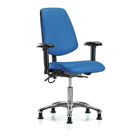 Zoro Select ESD Task Chair, Adjustable Arms, 19" to 24" Height, Blue BR-ESD-VDHCH-MB-CR-T0-A1-EG-ESDBLU