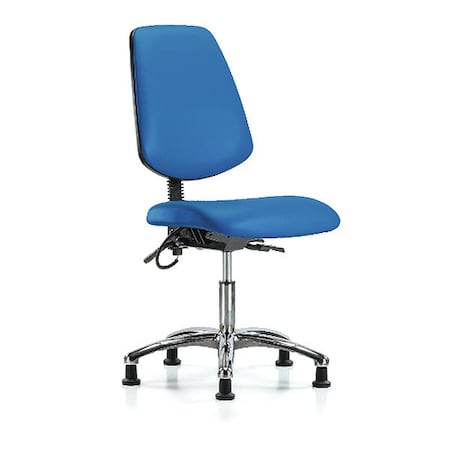 Zoro Select ESD Task Chair, No Arms, 19" to 24" Height, Blue BR-ESD-VDHCH-MB-CR-T1-A0-EG-ESDBLU