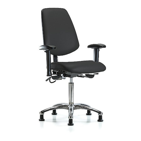 Zoro Select ESD Task Chair, Adjustable Arms, 21-1/2" to 29" Height, Black BR-ESD-VMBCH-MB-CR-T1-A1-NF-EG-ESDBLK