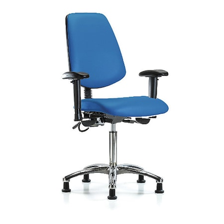 Zoro Select ESD Task Chair, Adjustable Arms, 21-1/2" to 29" Height, Blue BR-ESD-VMBCH-MB-CR-T1-A1-NF-EG-ESDBLU
