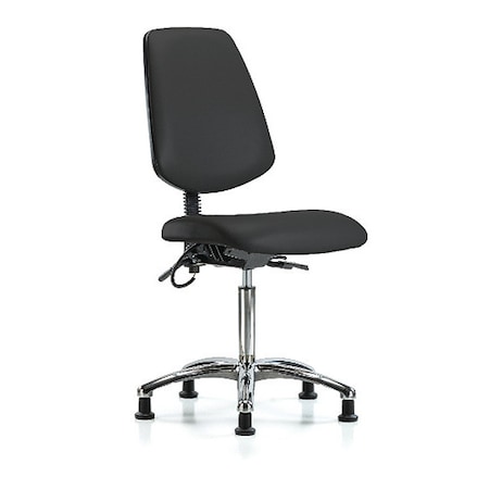 Zoro Select ESD Task Chair, Vinyl (Antibacterial), Black, 21-1/2 in to 29 in Seat Height, No Arms Arms BR-ESD-VMBCH-MB-CR-T1-A0-NF-EG-ESDBLK