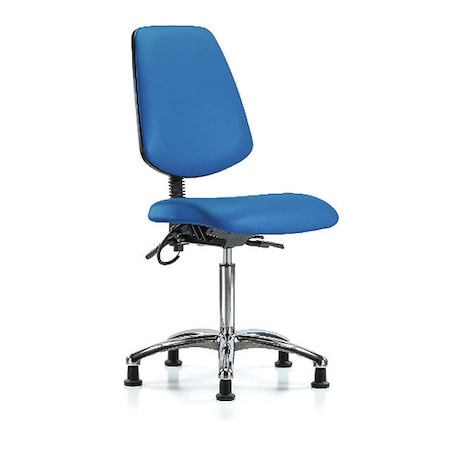 Zoro Select ESD Task Chair, Vinyl (Antibacterial), Blue, 21-1/2 in to 29 in Seat Height, No Arms Arms BR-ESD-VMBCH-MB-CR-T1-A0-NF-EG-ESDBLU