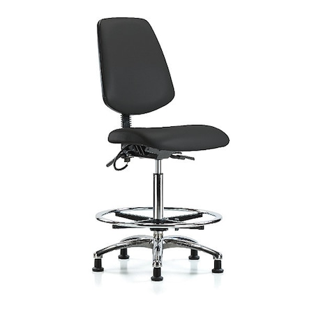 Zoro Select ESD Task Chair, Vinyl (Antibacterial), Black, 26-1/4 in to 36 in Seat Height, No Arms Arms BR-ESD-VHBCH-MB-CR-T0-A0-CF-EG-ESDBLK