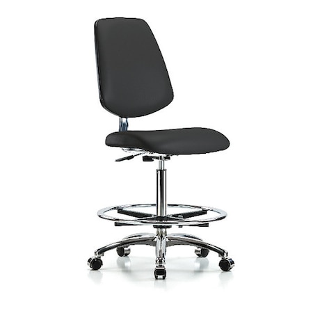 BLUE RIDGE ERGONOMICS Vin Hi Ben Chair w/ Med Bk Cast BLK CL10 BR-CLR-VHBCH-MB-CR-CF-CC-8540