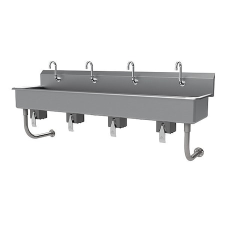 Advance Tabco Wash Sink, NSF, Hands-Free, 4Stn, Knee Pedal FS-WM-80KV